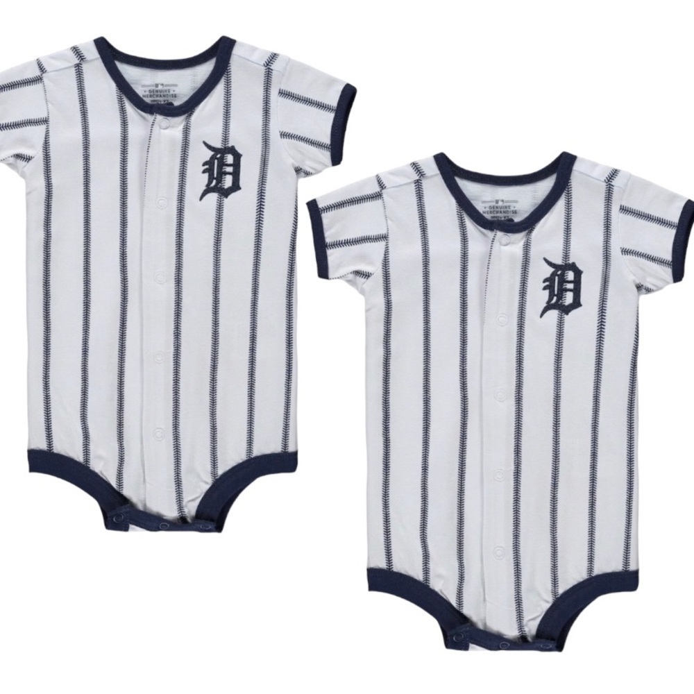 TWO Detroit Tigers Jersey Onesie Creepers Bodysuits Bundled Embroidered 
NWT 2